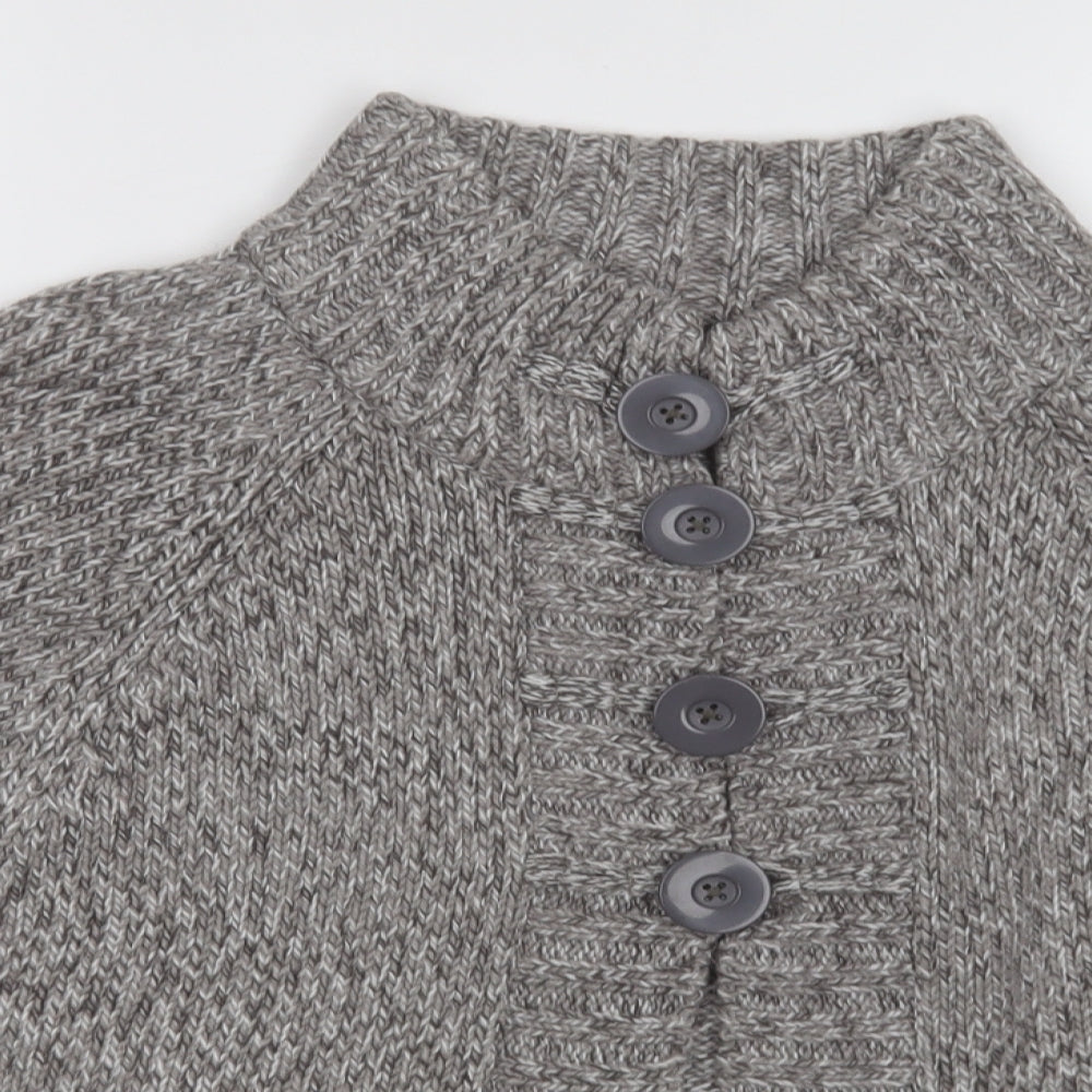 George Womens Grey High Neck  Acrylic Cape Jumper Size 16
