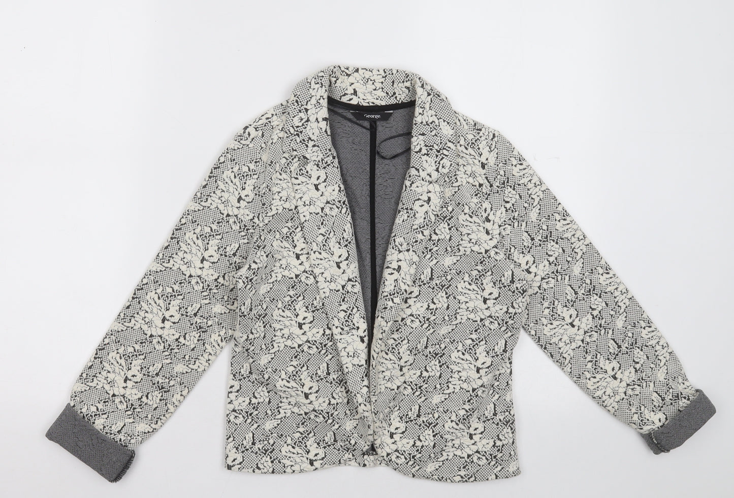 George Girls White Floral  Jacket Blazer Size 10-11 Years  Pullover