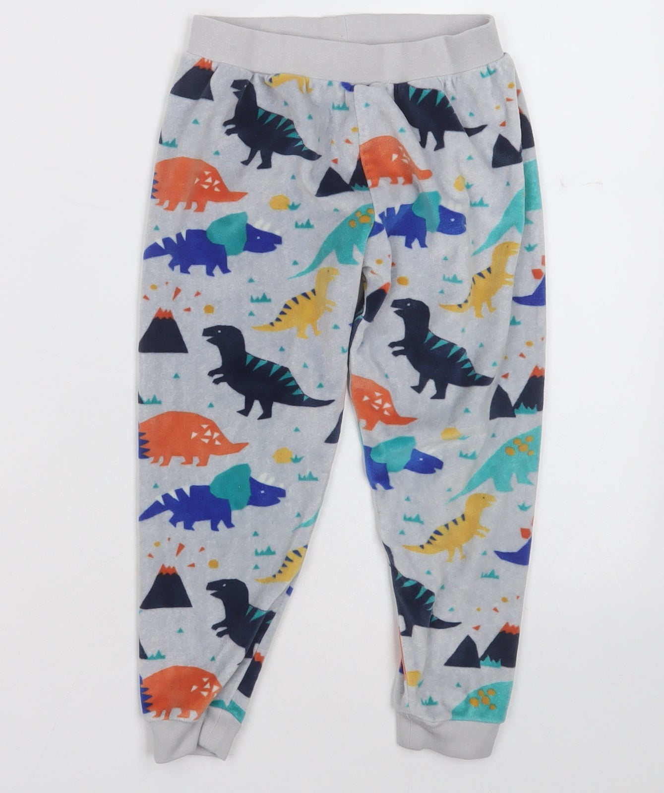 Marks and Spencer Boys Grey Geometric Polyester  Pyjama Pants Size 4-5 Years  Pullover - dinosaurs