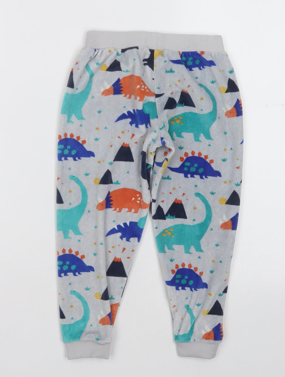 Marks and Spencer Boys Grey Geometric Polyester  Pyjama Pants Size 4-5 Years  Pullover - dinosaurs