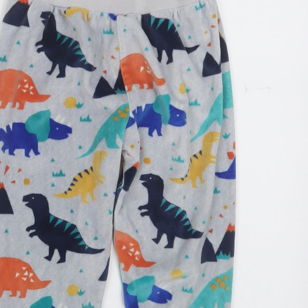 Marks and Spencer Boys Grey Geometric Polyester  Pyjama Pants Size 4-5 Years  Pullover - dinosaurs
