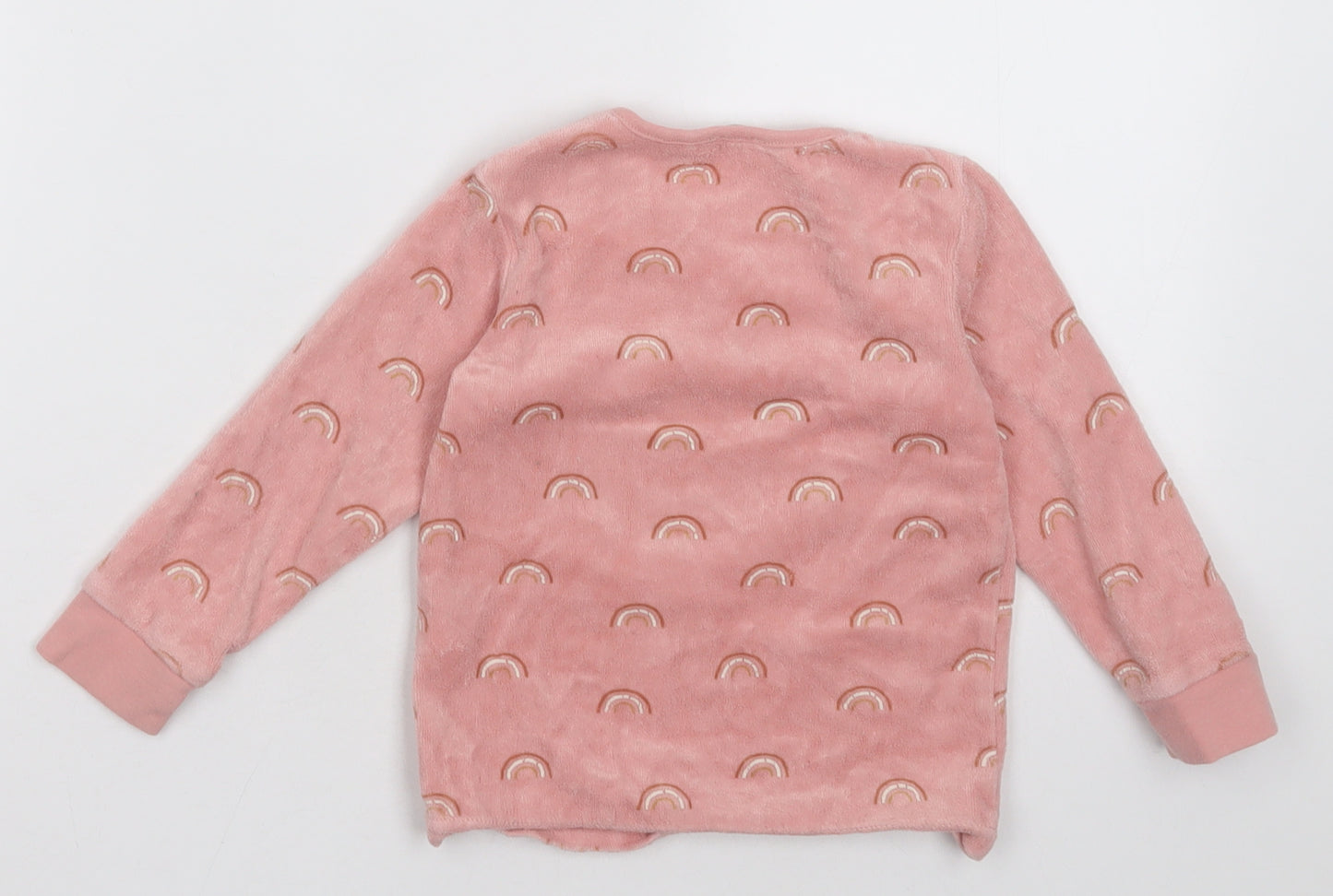 Zara Girls Pink Geometric Cotton Pullover Jumper Size 18-24 Months  Buckle - rainbow pattern