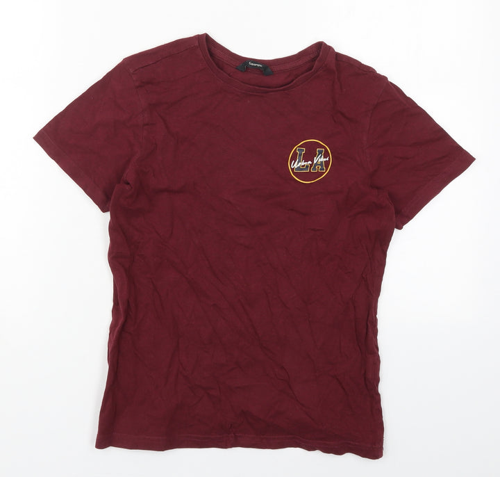 George Boys Red Cotton Basic T-Shirt Size 10-11 Years Crew Neck Pullover - LA Urban Vibes