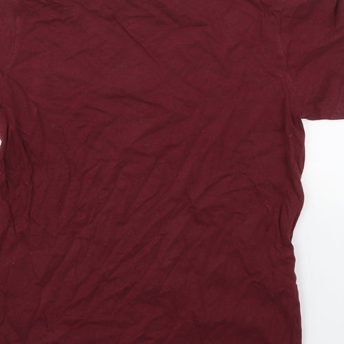 George Boys Red  Cotton Basic T-Shirt Size 10-11 Years Crew Neck Pullover - LA Urban Vibes