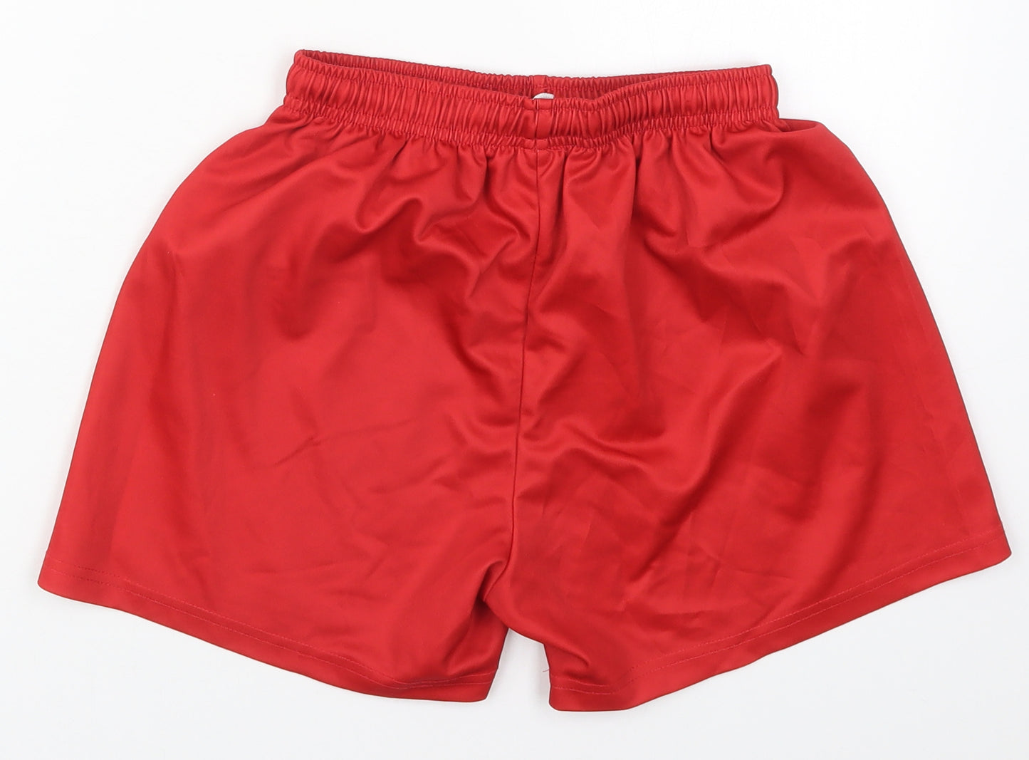 Preworn Boys Red  Polyester Sweat Shorts Size 4 Years  Regular Drawstring - Kellogs