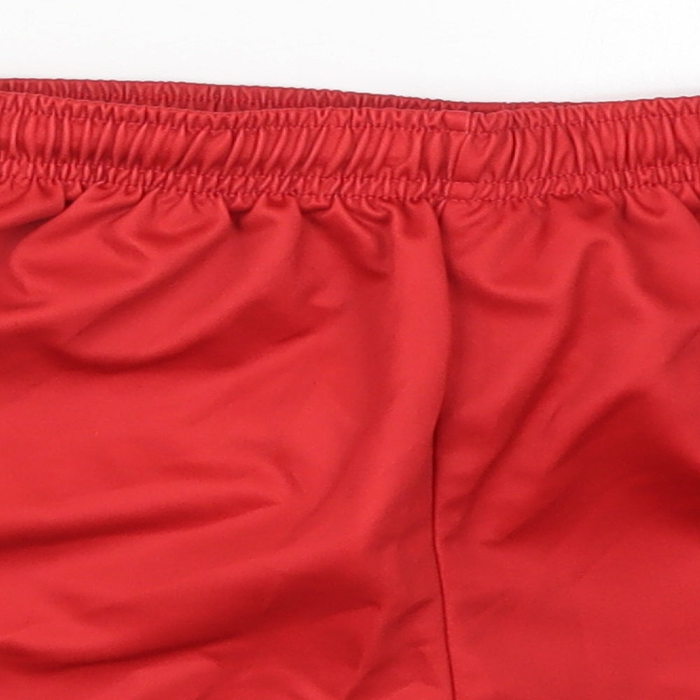 Preworn Boys Red  Polyester Sweat Shorts Size 4 Years  Regular Drawstring - Kellogs