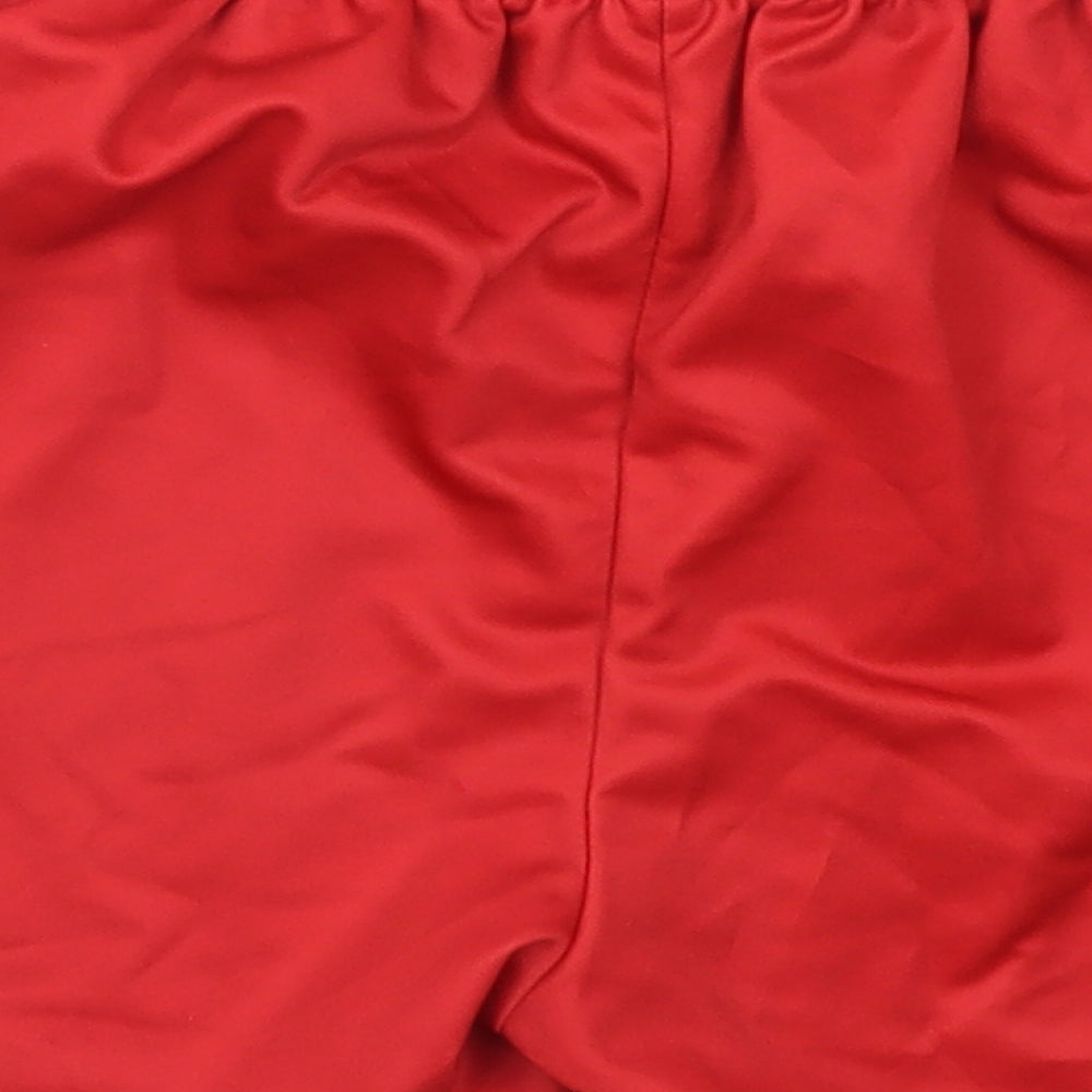 Preworn Boys Red  Polyester Sweat Shorts Size 4 Years  Regular Drawstring - Kellogs