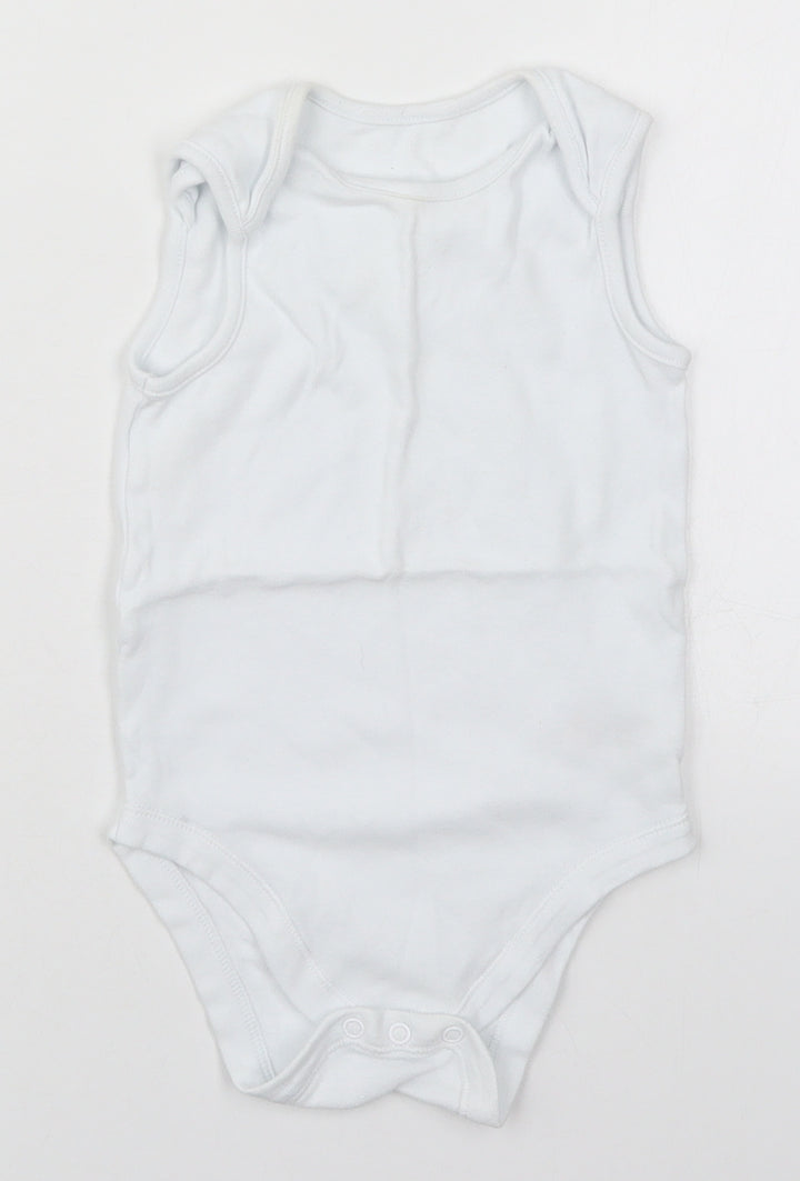 Dunnes Baby White  Cotton Babygrow One-Piece Size 24 Months  Button