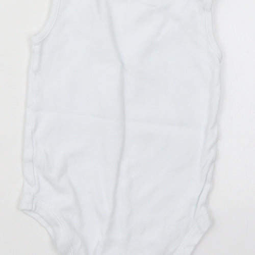 Dunnes Baby White  Cotton Babygrow One-Piece Size 24 Months  Button
