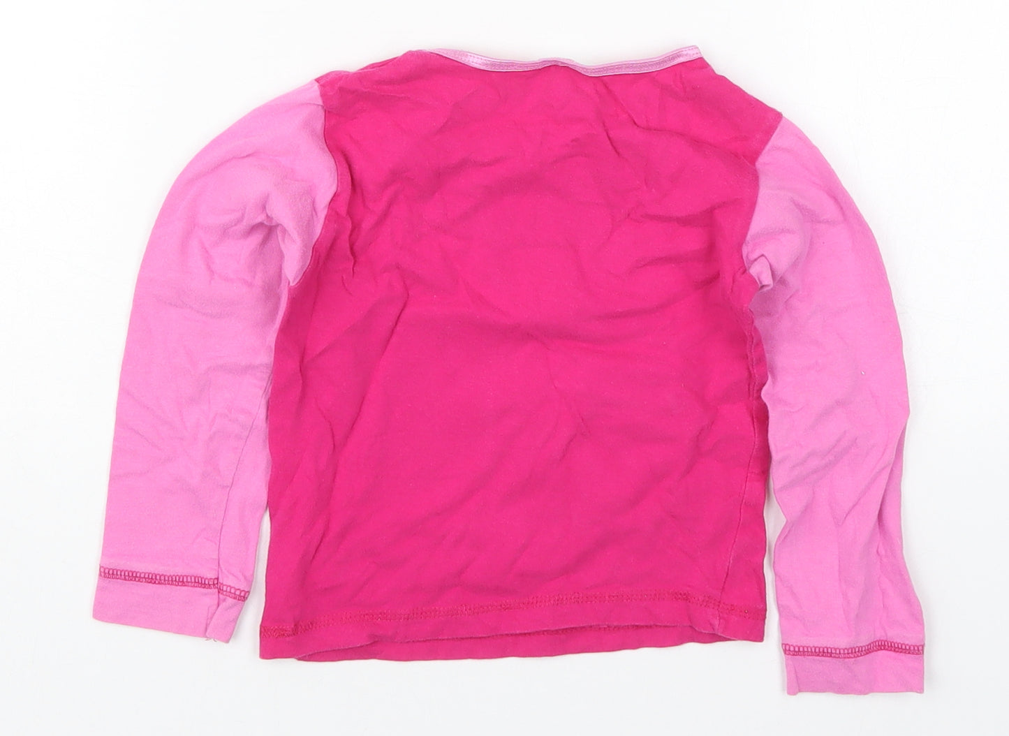 Preworn Girls Pink Solid Cotton Top Pyjama Top Size 2-3 Years  Pullover - Teletubbies