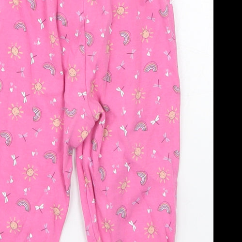 George Girls Pink  Cotton Sweatpants Trousers Size 12-18 Months   - Sunshine and Rainbows Pyjama Pants