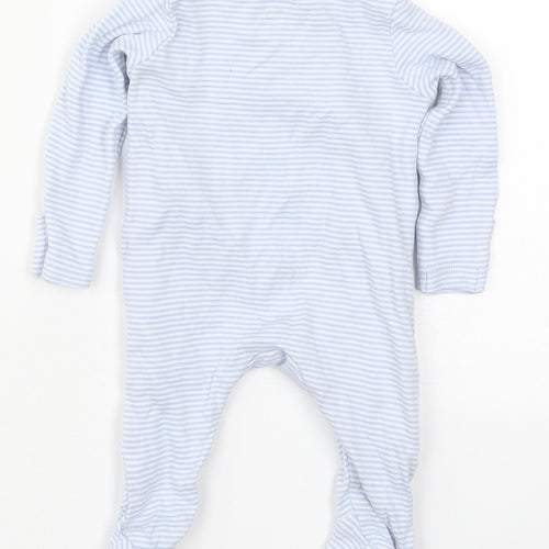 F&F Boys Blue Striped Cotton Cami One Piece Size 0-3 Months  Button - Born in 2022