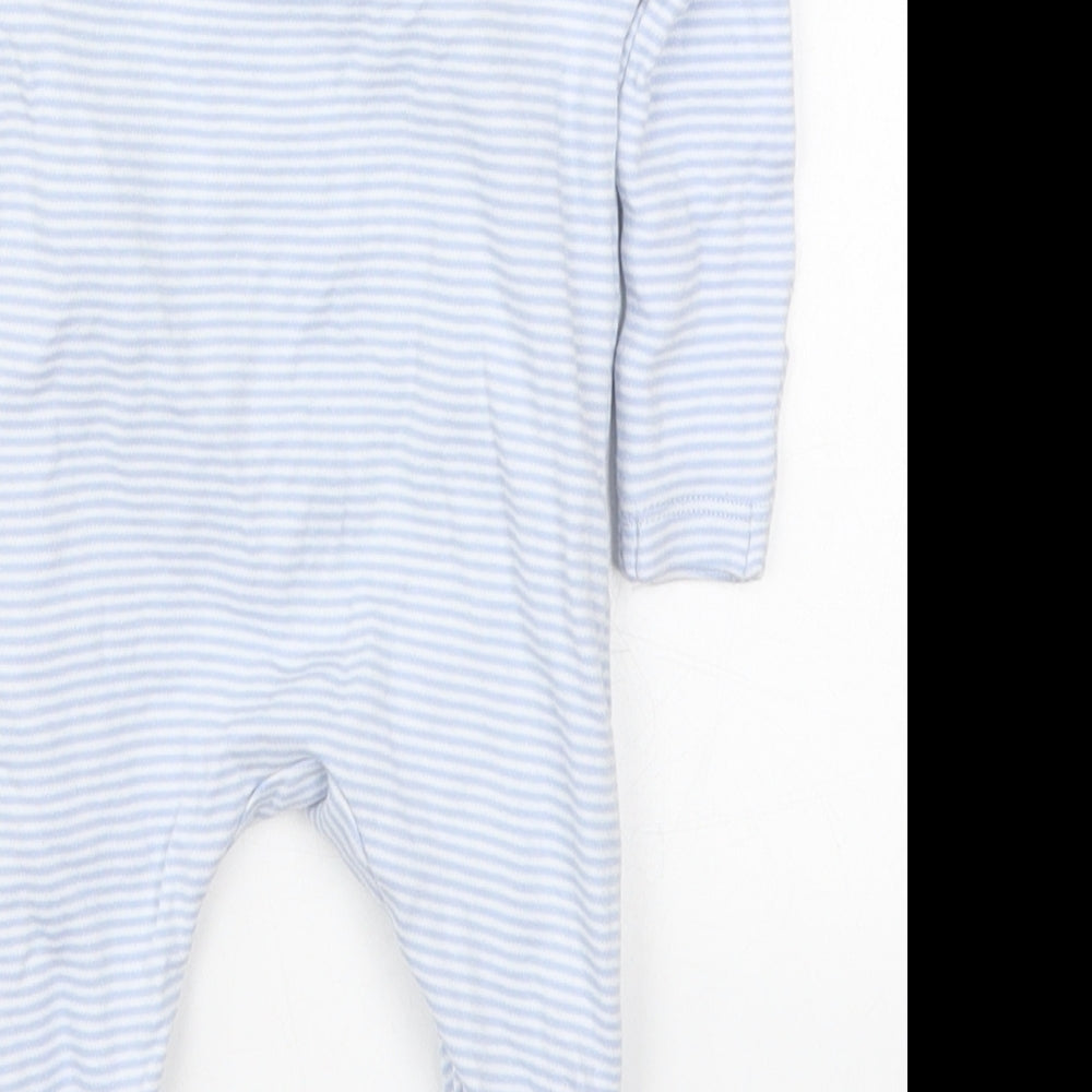 F&F Boys Blue Striped Cotton Cami One Piece Size 0-3 Months  Button - Born in 2022