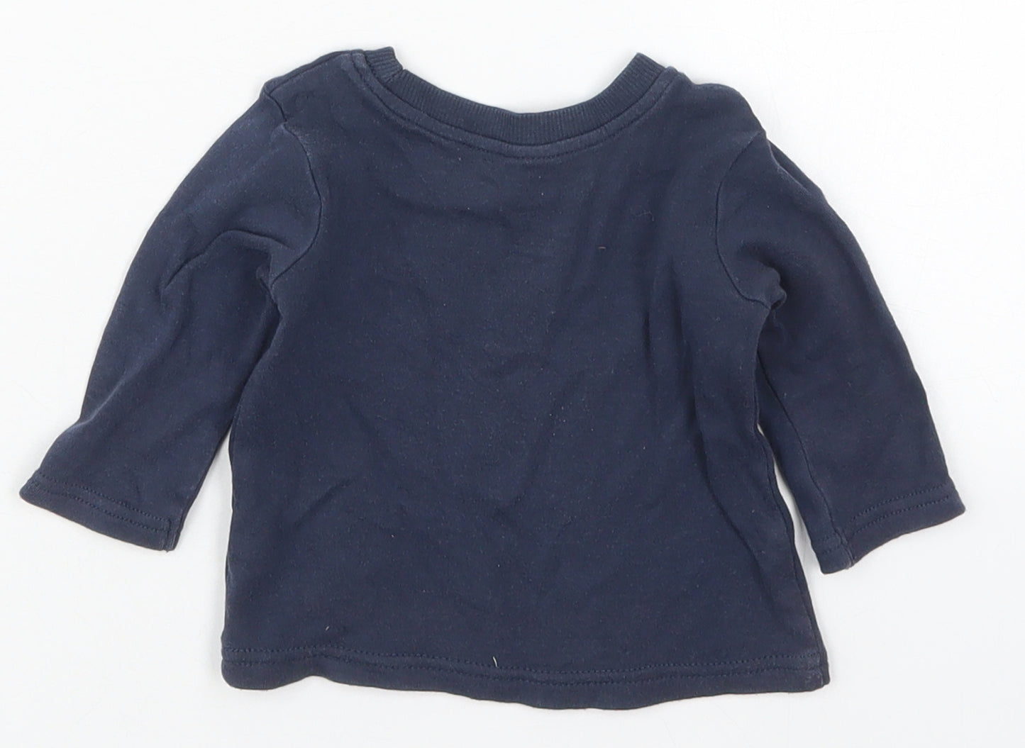 George Boys Blue  Cotton Basic T-Shirt Size 0-3 Months Crew Neck Pullover
