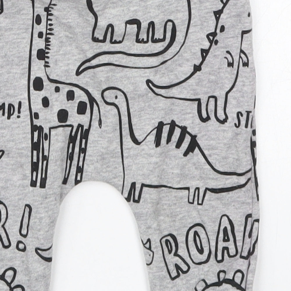 Fred&Flo Boys Grey  Cotton Sweatpants Trousers Size 3-6 Months  Drawstring - Dinosaurs