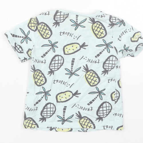 TU Boys Blue  Cotton Basic T-Shirt Size 12-18 Months Crew Neck Pullover - Tropic Pineapples