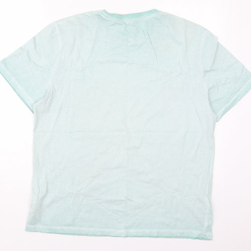F&F Mens Green  Cotton  T-Shirt Size L Crew Neck  - West Coast California