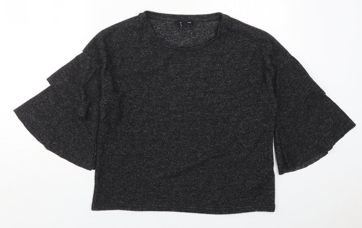New Look Womens Grey Round Neck  Polyester Pullover Jumper Size S