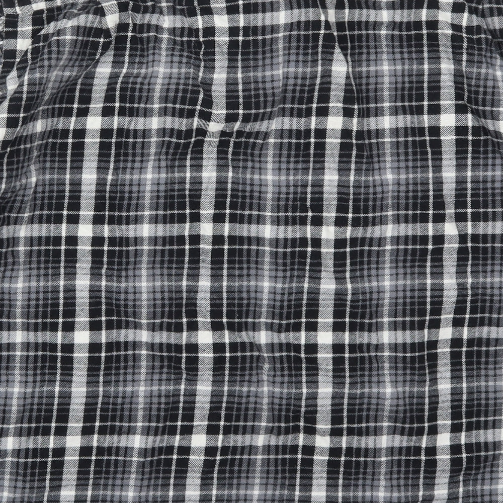 Dunnes Mens Grey Check Cotton  Button-Up Size 2XL Collared Button