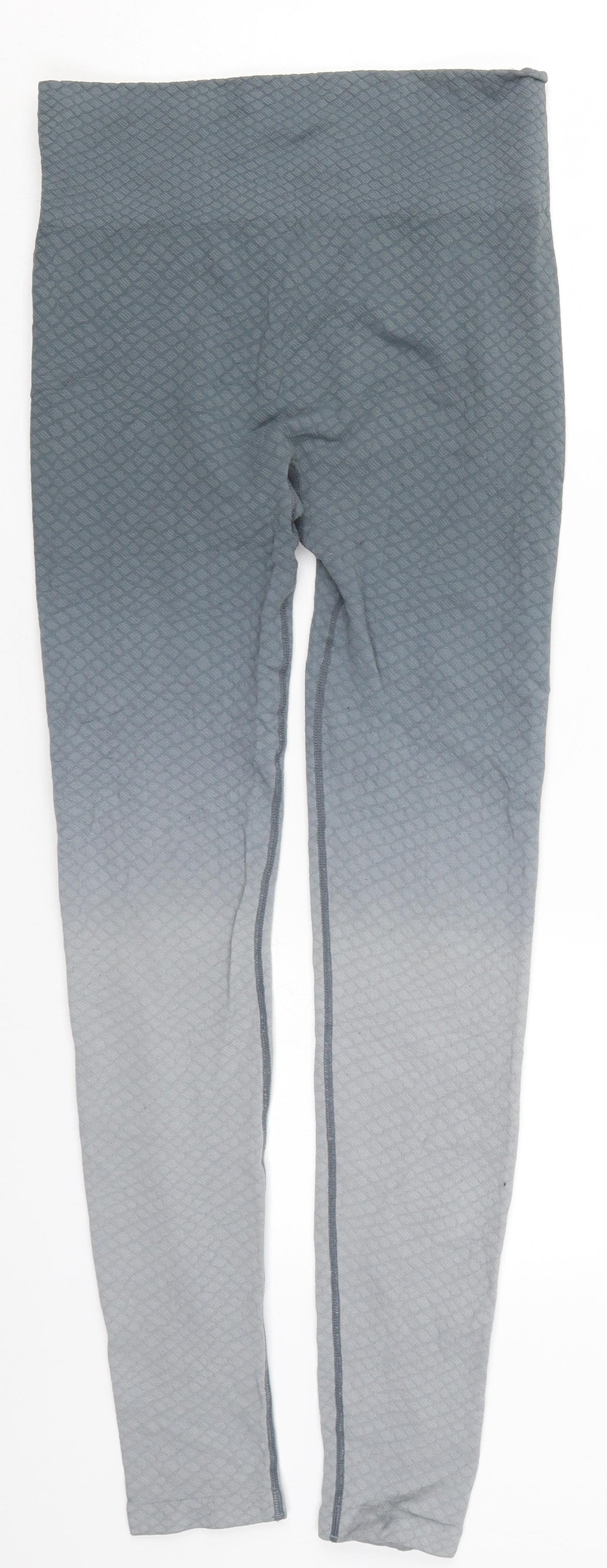 Primark Womens Grey  Nylon Compression Leggings Size 10 L29 in Regular  - Ombre