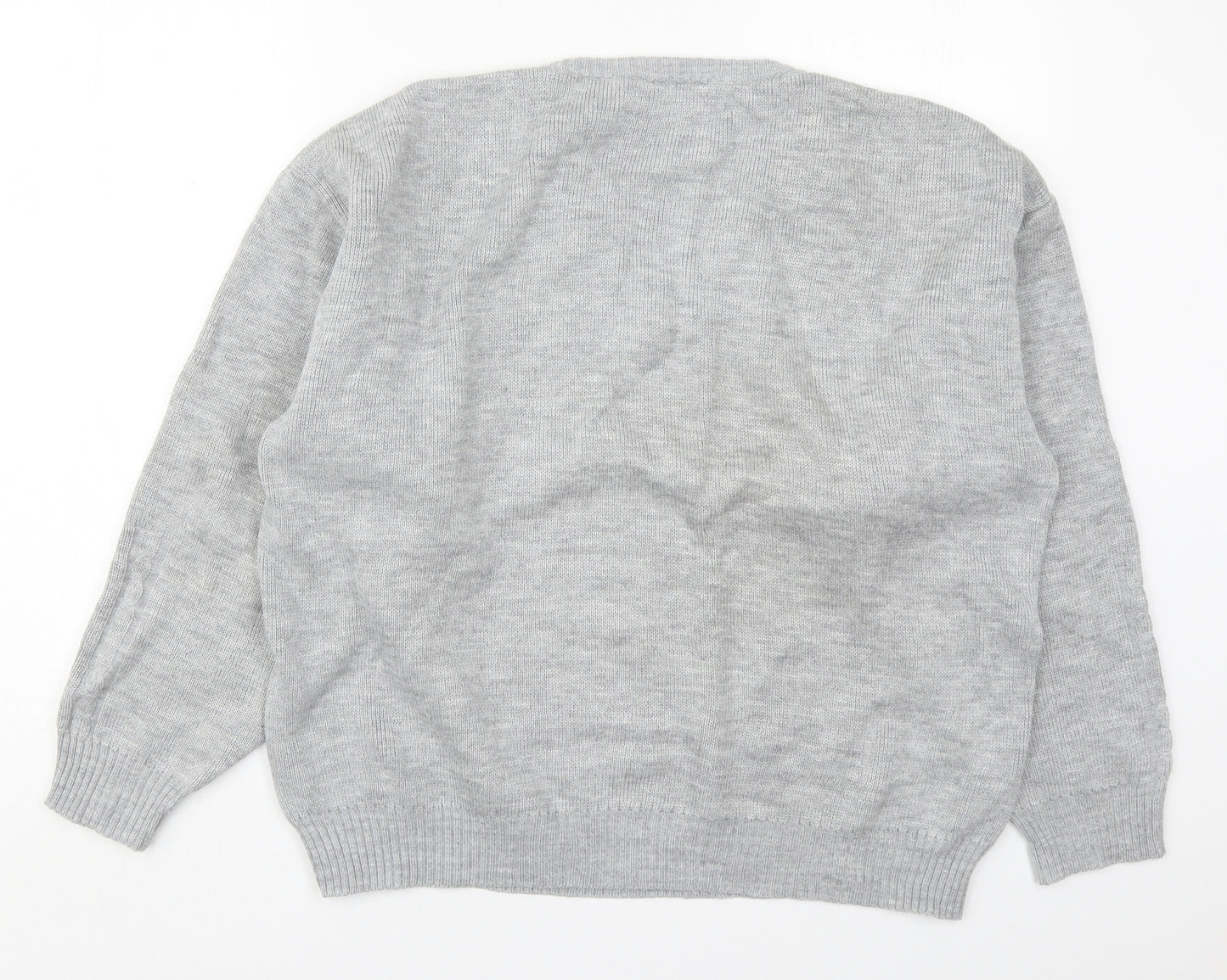 Invicta Mens Grey V-Neck  Acrylic Pullover Jumper Size L