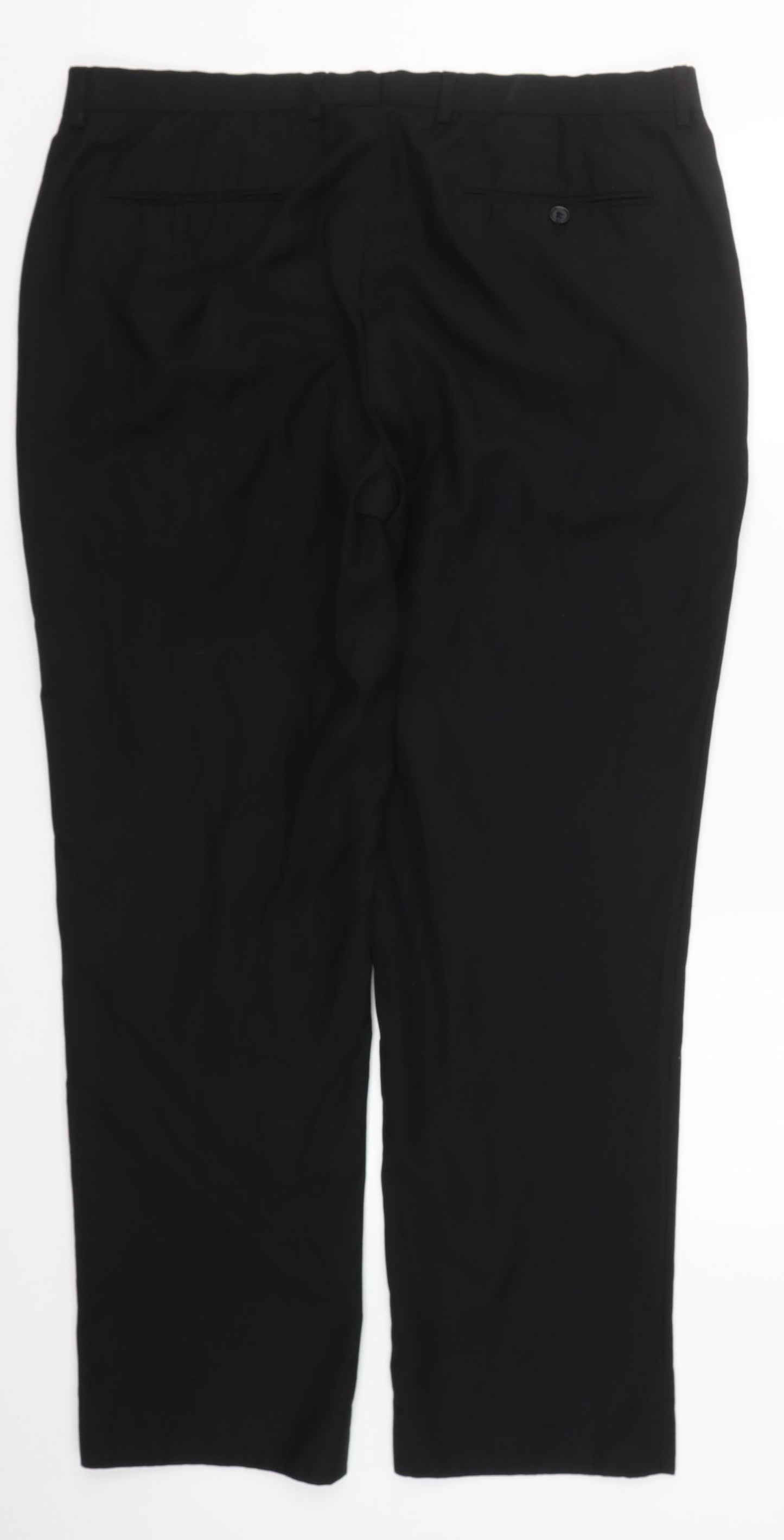 Matalan Mens Black  Polyester Trousers  Size 38 L31 in Regular Button