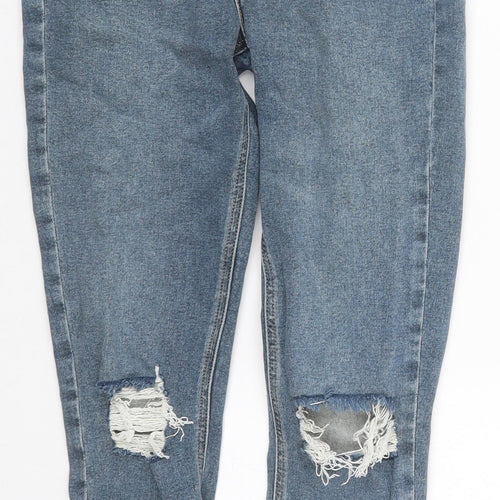 Topshop Womens Blue  Cotton Skinny Jeans Size 29 in L25 in Regular Button