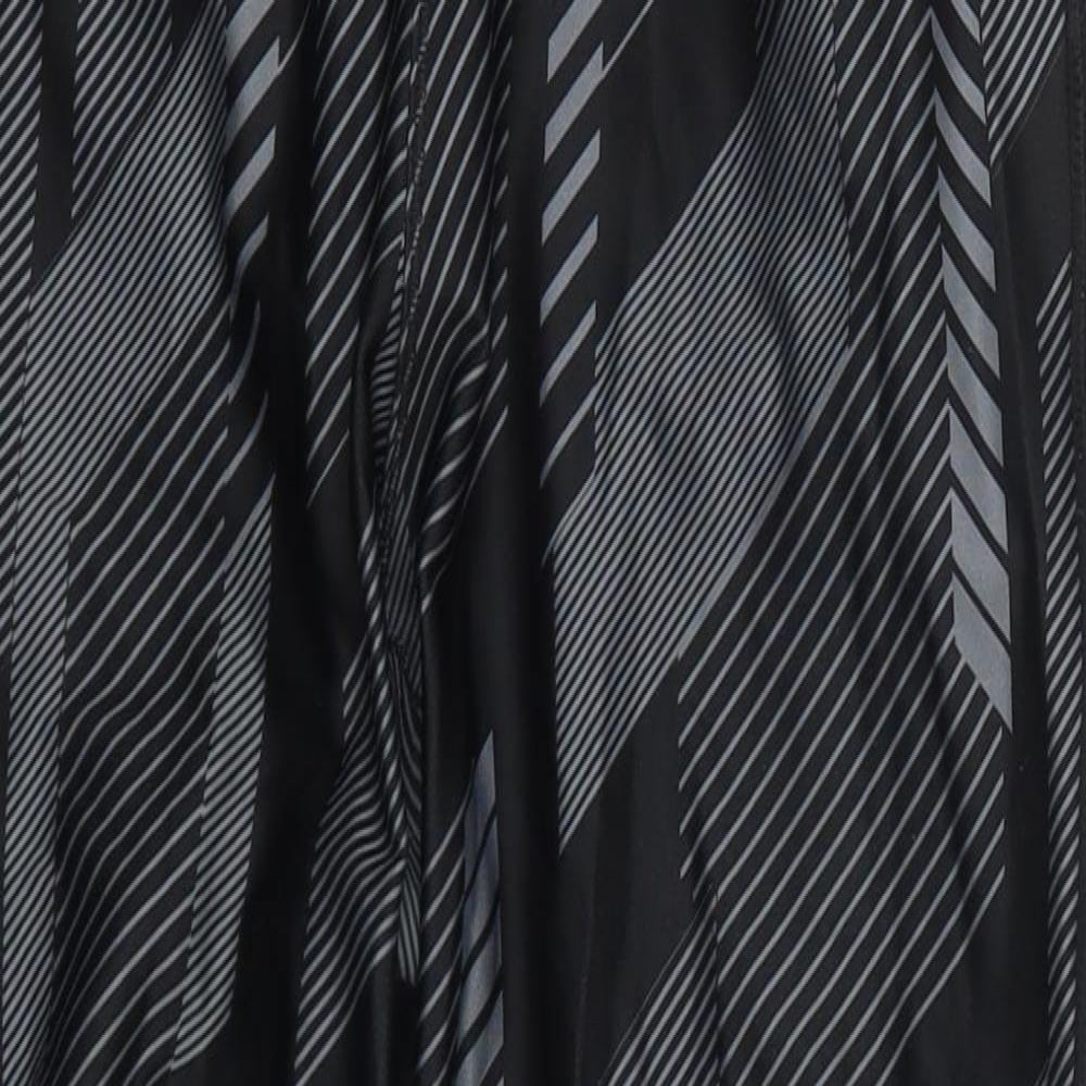 DECATHLON Womens Black Geometric Polyester Compression Leggings Size 14 L26 in Regular