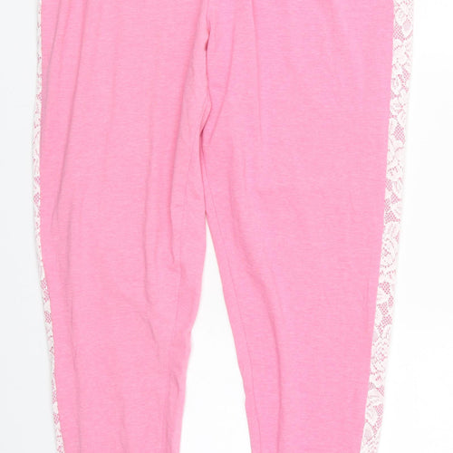 Dunnes Womens Pink  Viscose Trousers  Size 34 in L29 in Regular Drawstring - Pyjama Pants