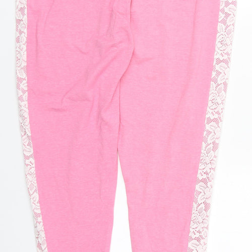 Dunnes Womens Pink  Viscose Trousers  Size 34 in L29 in Regular Drawstring - Pyjama Pants