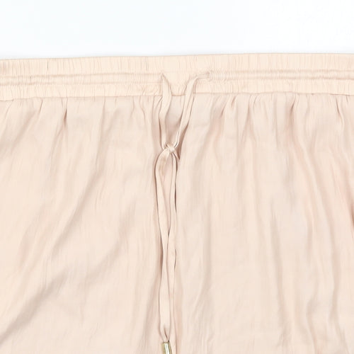 VILA Womens Pink  Polyester A-Line Skirt Size L   Drawstring