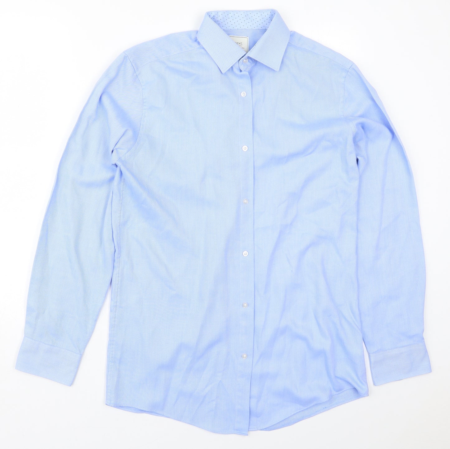 NEXT Mens Blue  Polyester  Dress Shirt Size 15 Collared Button