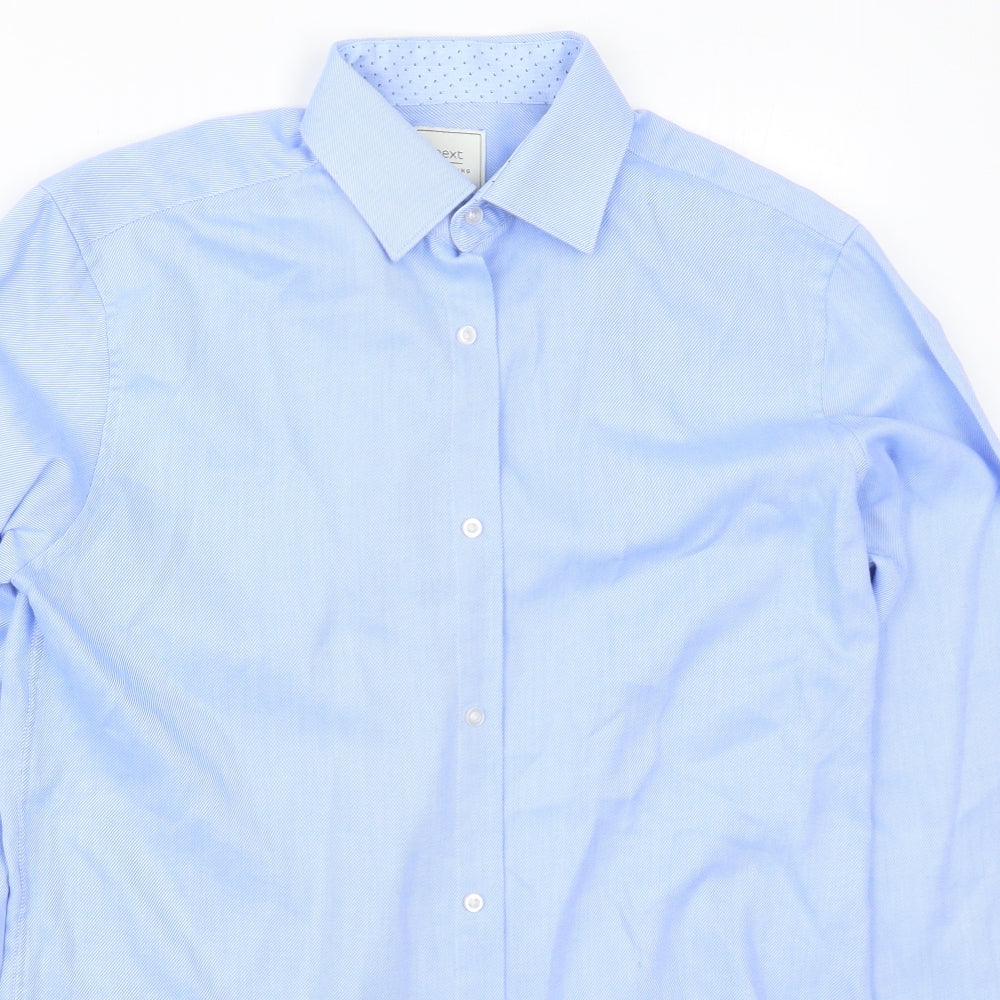 NEXT Mens Blue  Polyester  Dress Shirt Size 15 Collared Button