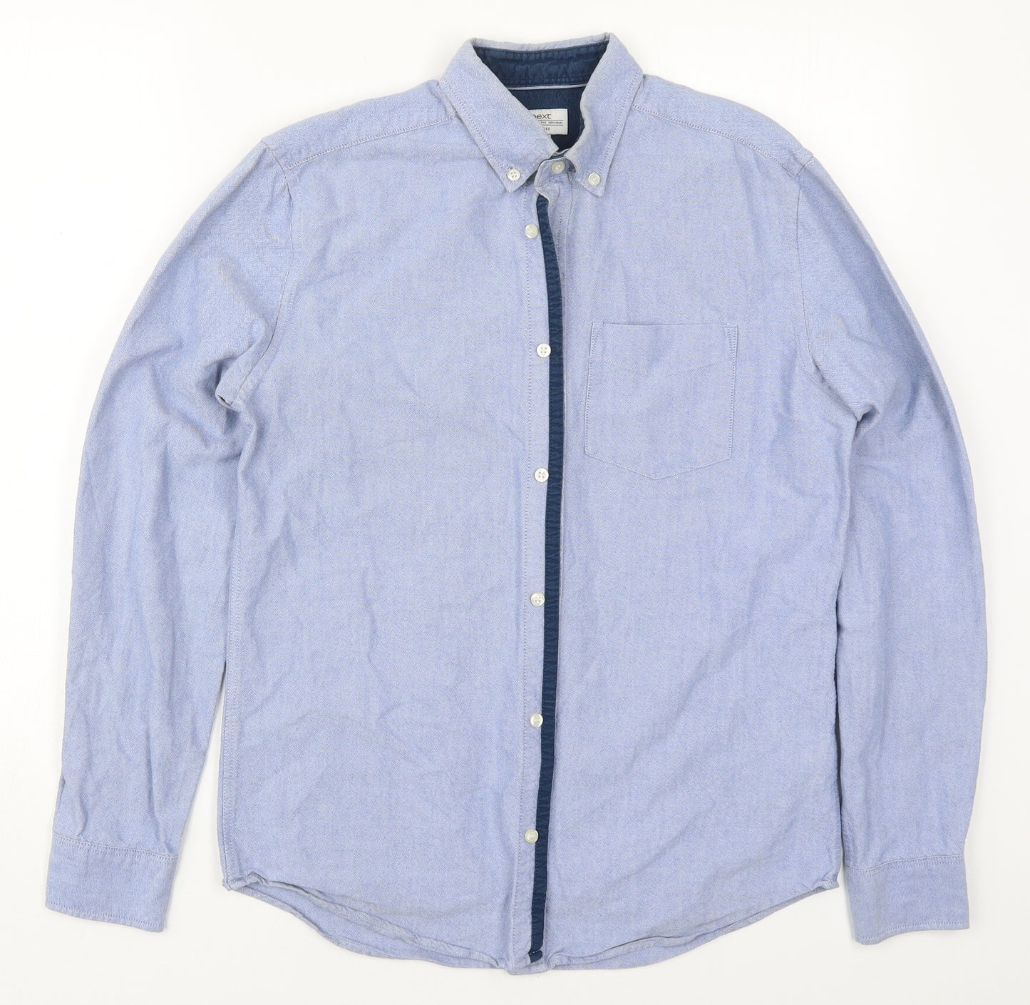NEXT Mens Blue  Cotton  Dress Shirt Size S Collared Button