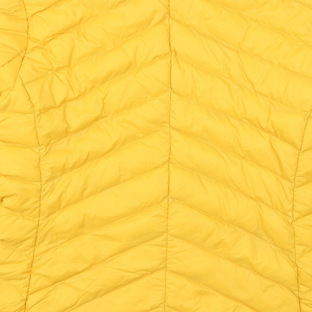 Marks and Spencer Womens Yellow   Quilted Coat Size 12  Zip