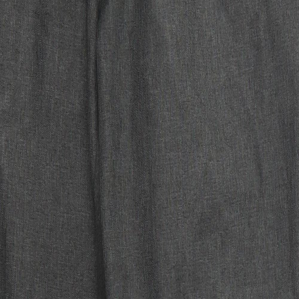 Marks and Spencer Mens Grey  Polyester Trousers  Size 32 L29 in Slim Button