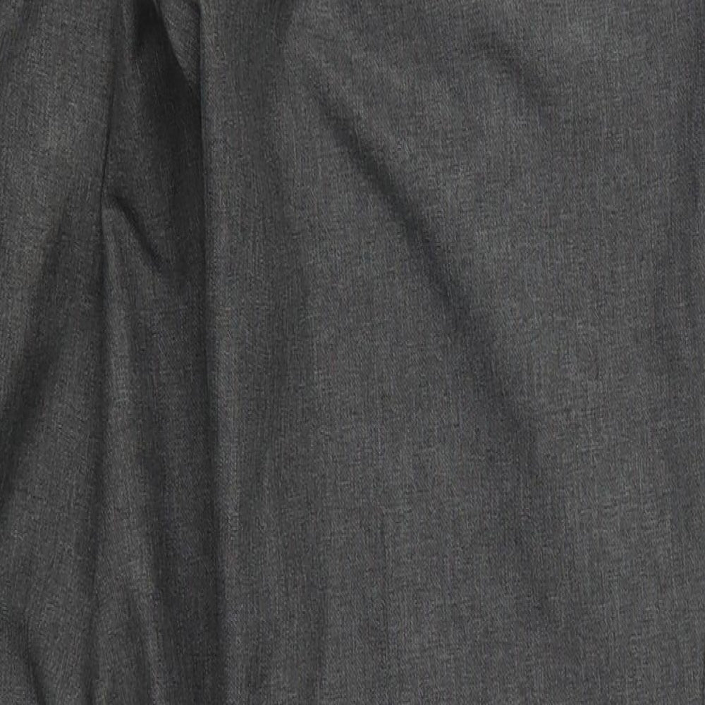 Marks and Spencer Mens Grey  Polyester Trousers  Size 32 L29 in Slim Button
