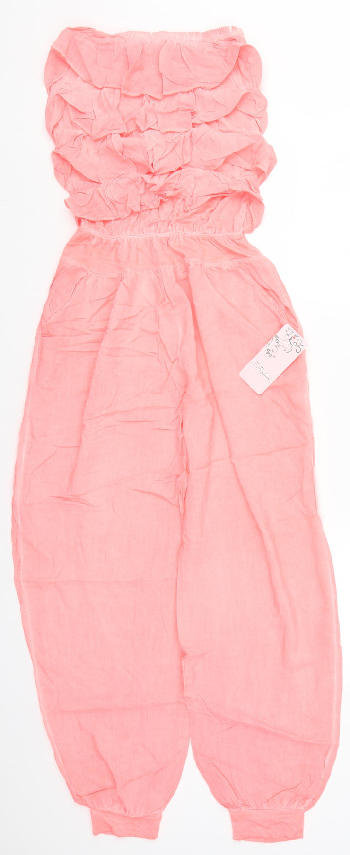 F Fashion Womens Pink Viscose Jumpsuit One-Piece Size S L27 in Pullover