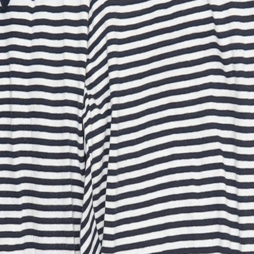 NEXT Womens Blue Striped Cotton Trousers  Size M L27 in Regular Drawstring - Pyjama Pants
