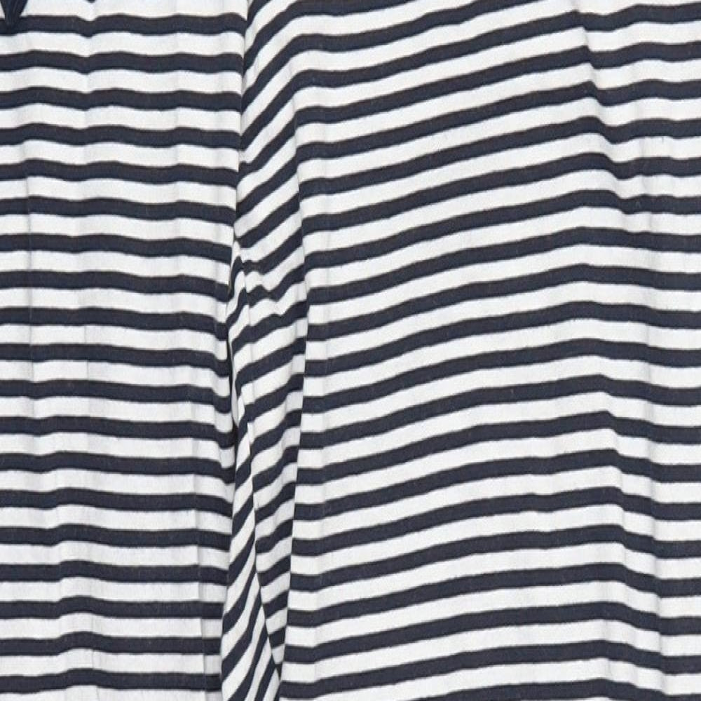 NEXT Womens Blue Striped Cotton Trousers  Size M L27 in Regular Drawstring - Pyjama Pants