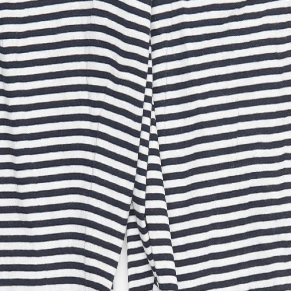 NEXT Womens Blue Striped Cotton Trousers  Size M L27 in Regular Drawstring - Pyjama Pants