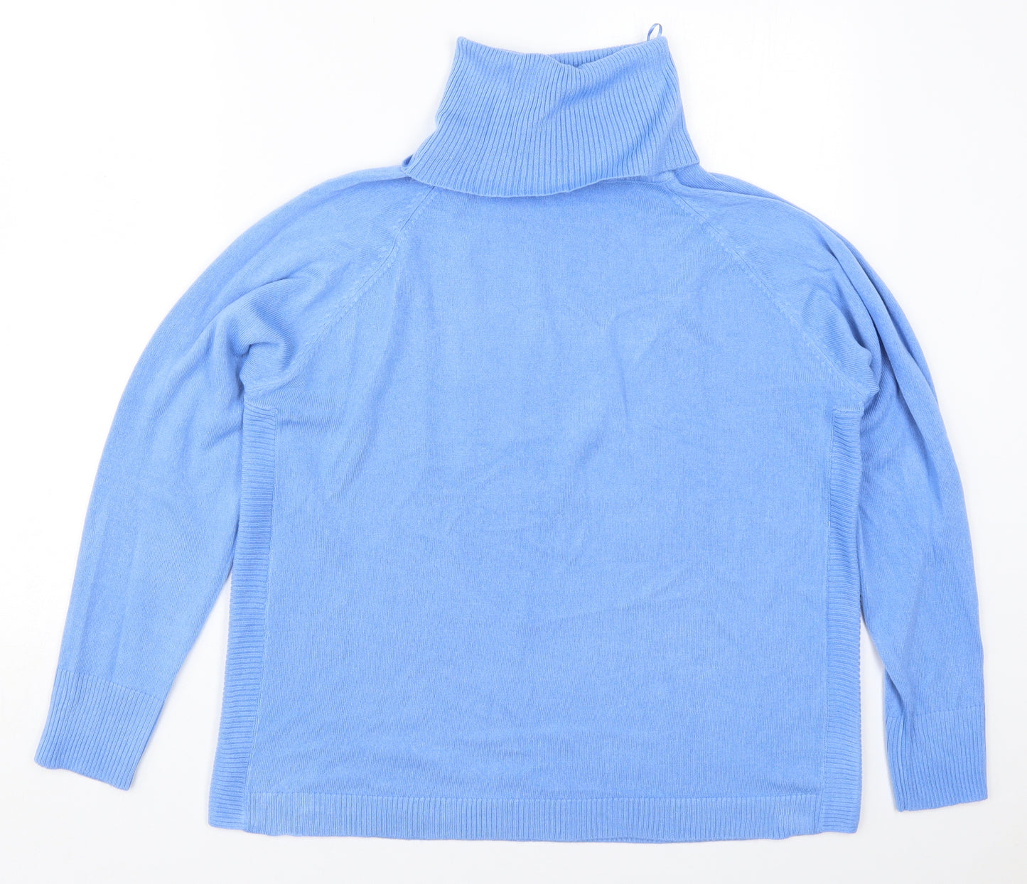Dunnes Womens Blue Roll Neck  Acrylic Pullover Jumper Size M