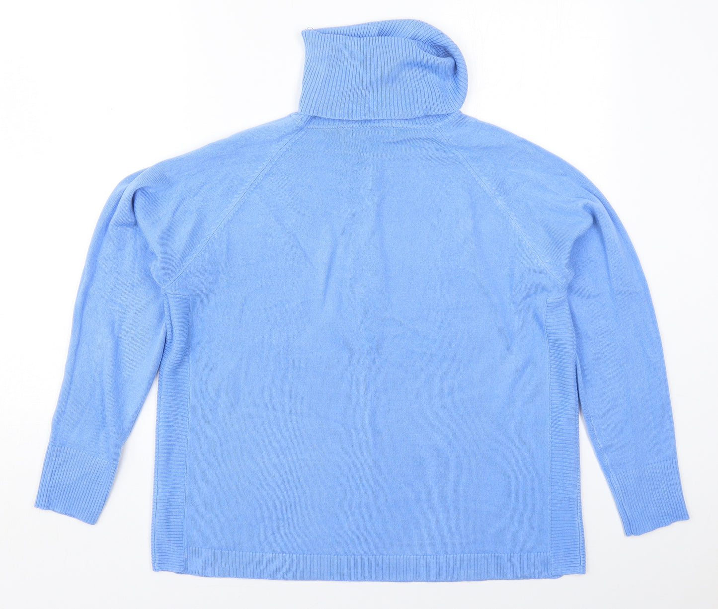 Dunnes Womens Blue Roll Neck  Acrylic Pullover Jumper Size M