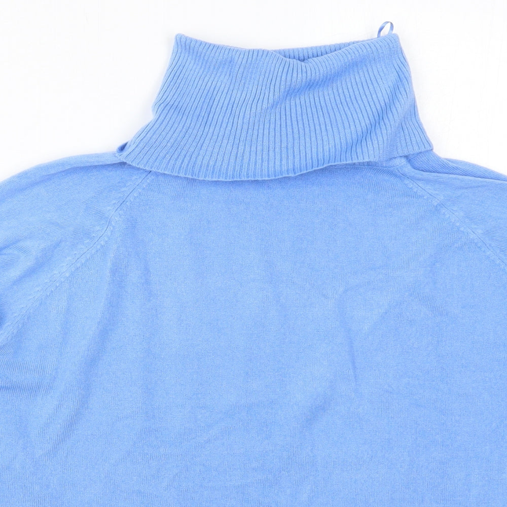 Dunnes Womens Blue Roll Neck  Acrylic Pullover Jumper Size M