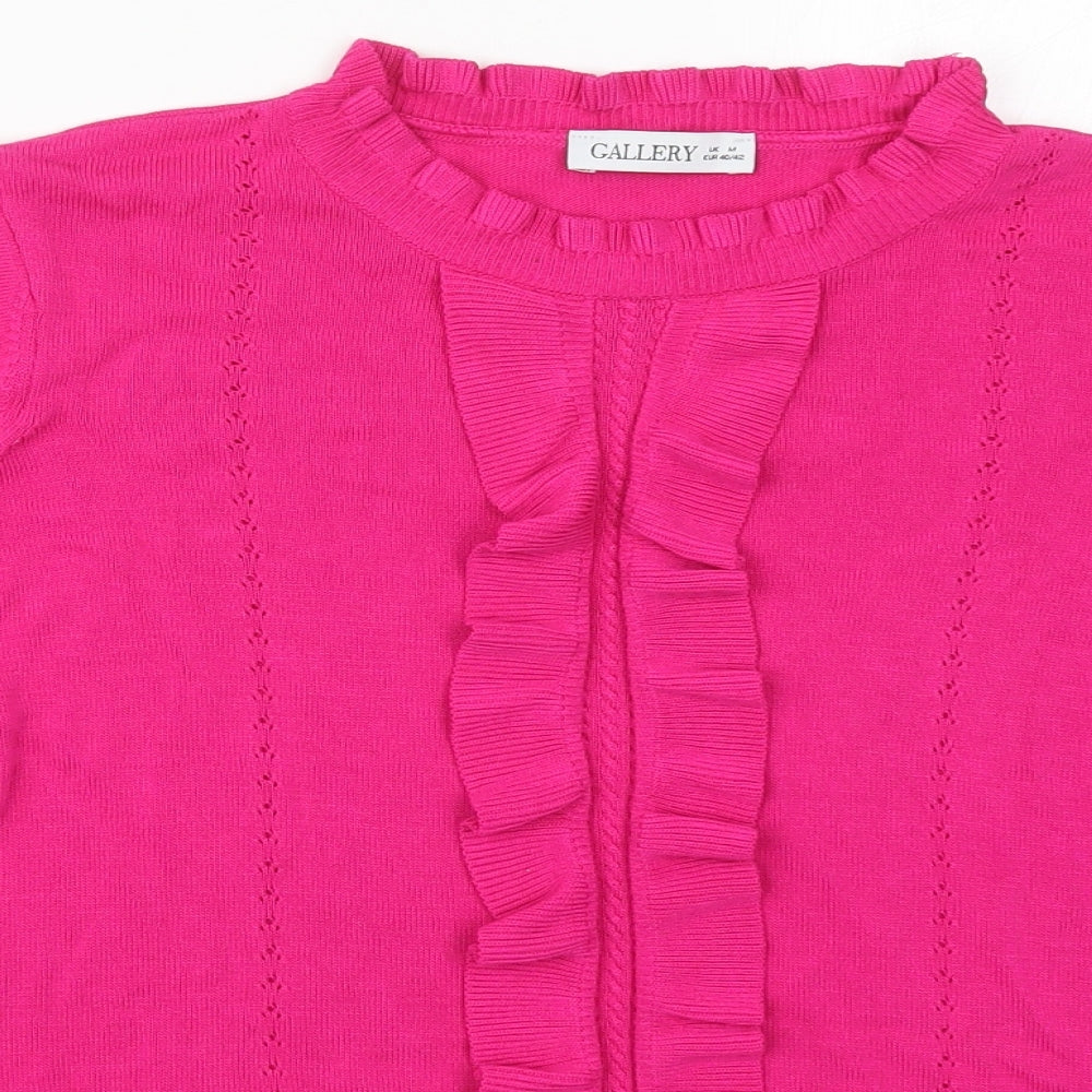 Gallery Womens Pink Round Neck  Viscose Pullover Jumper Size M