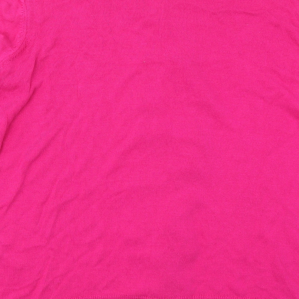 Gallery Womens Pink Round Neck  Viscose Pullover Jumper Size M