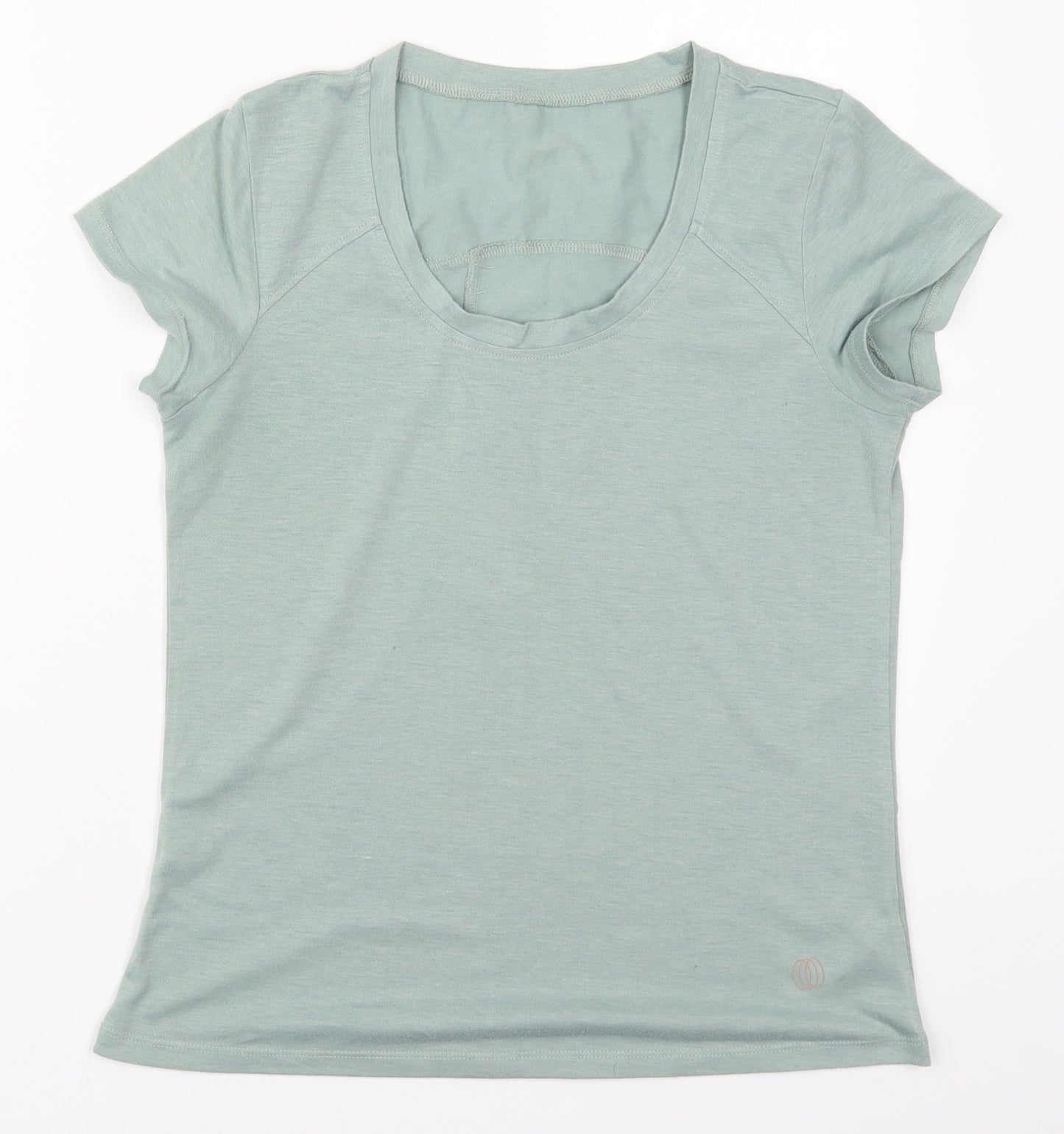 The Balance Collection Womens Green  Polyester Basic T-Shirt Size S Round Neck
