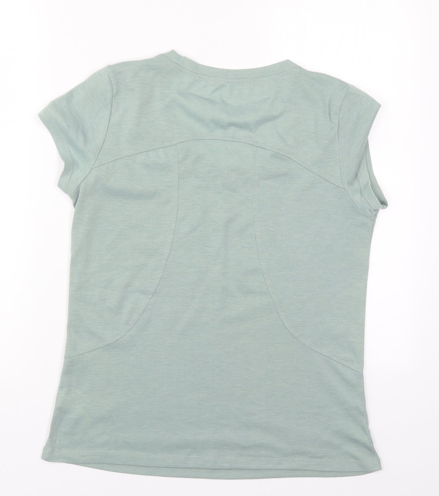 The Balance Collection Womens Green  Polyester Basic T-Shirt Size S Round Neck