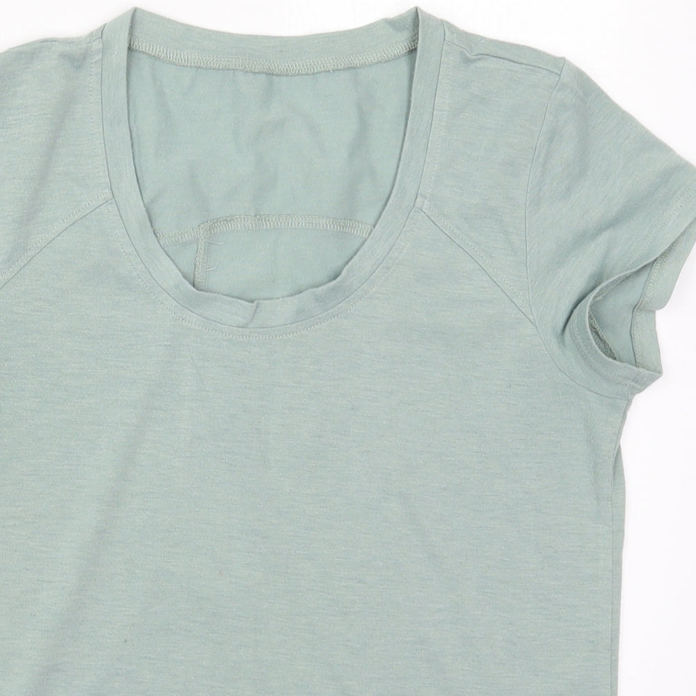 The Balance Collection Womens Green  Polyester Basic T-Shirt Size S Round Neck