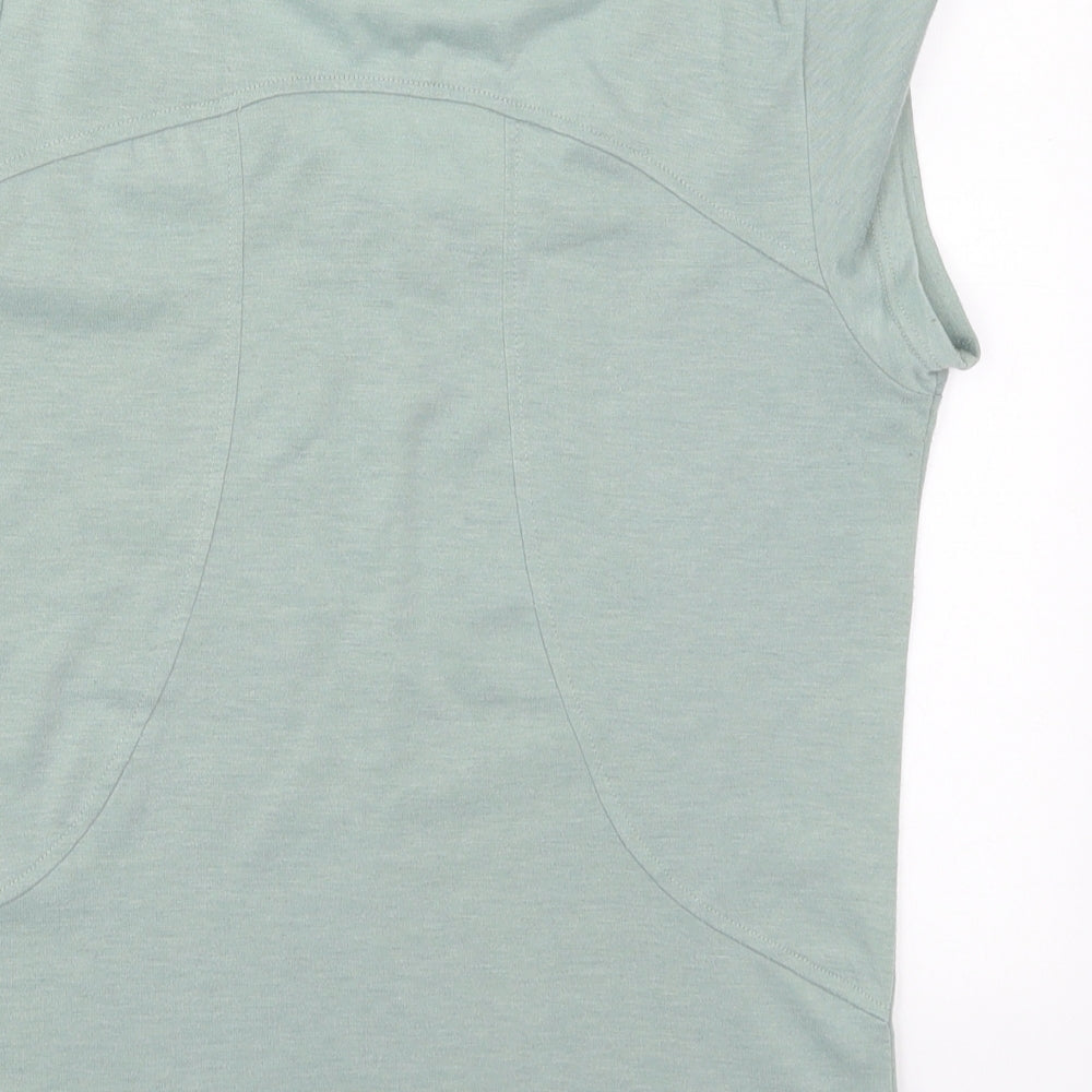 The Balance Collection Womens Green  Polyester Basic T-Shirt Size S Round Neck
